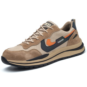 Steel Toe Safety Shoes Men Khaki Breathable Non Slip Lightweight Low Top Work Shoes With Steel Head Protection - Product Image 3