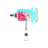 Porte-badge en acrylique avec clip crocodile pour étudiant en médecine, assistant médical, médecin, infirmière, porte-carte nominative