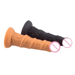China Factory Wholesale Silicone Strong Suction Masturbation Sex Toys Women Huge Black Dildo