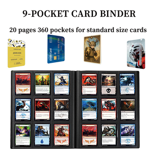 Reliure pour <span class=keywords><strong>cartes</strong></span> à collectionner en matériau PP, 9 pochettes, chargement latéral en plastique, 20 pages, 360 pochettes, album pour <span class=keywords><strong>cartes</strong></span> de jeu et de sport à collectionner - Product Image 2