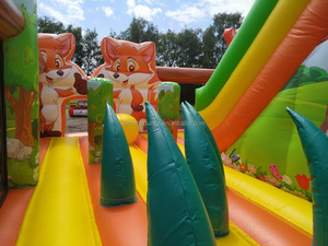 Château gonflable à thème zoo avec toboggan - Château de saut commercial pour parcs d'attractions et fêtes d'enfants - Product Image 5