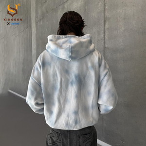 Sweat à capuche zippé personnalisé de luxe, brodé, style streetwear, en molleton uni, vintage, oversize, délavé à l'acide, effet soleil et usé - Product Image 4