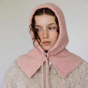 <span class=keywords><strong>Cagoule</strong></span> style 29*44 pour <span class=keywords><strong>femme</strong></span>, châle tricoté coupe-vent automne-hiver, bonnet coréen <span class=keywords><strong>tendance</strong></span> en Spandex/Polyester, ajustable - Product Image 1