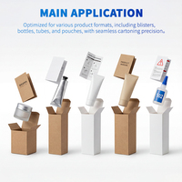 Machine de conditionnement automatique pour sachets de poudres de suppléments sportifs, cartons de poudre d'électrolytes, et emballage multi-sachets dans des boîtes avec scellage papier