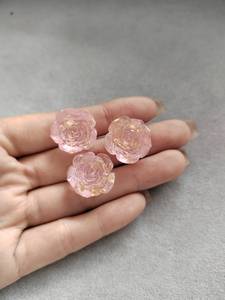 100 pièces de fleurs en résine dorée scintillante de 18 mm, à dos plat, roses, embellissements, cabochons, bricolage, scrapbooking, fabrication de cartes - Product Image 4