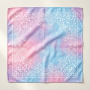Pañuelo Cuadrado con Diseño Paisley Multicolor, Estampado Tie Dye, Poliéster, Casual, para Primavera/Verano - Product Image 1