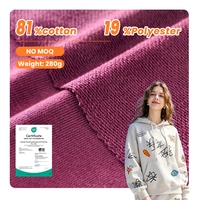 Tissu French Terry 3205, 280 g/m², coton et polyester, structure de fil à faible élasticité très stable, pour sweat-shirt à capuche, sweat-shirt et pantalon de survêtement