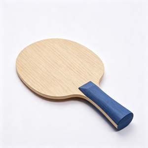 Raquette de tennis de table en bois 158x152mm, poignée droite, pagaie d'entraînement durable, fond en bois pur - Product Image 1