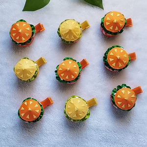 Lazos para el Cabello de Niña Pequeña, Lindos Lazos con Diseño de Comida de Dibujos Animados, Pinzas para el Cabello con Diseño de <span class=keywords><strong>Hamburguesa</strong></span> y Papas Fritas, Accesorios para el Cabello - Product Image 3