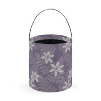 Sacs à bonbons en toile imprimés sur mesure, motif tropical Frangipani, impression sans couture, fermeture ouverte, imperméables/résistants aux taches, doublure noire