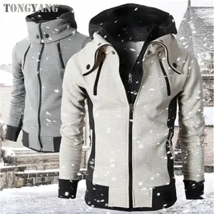 टोंगयांग 2024 जिपर पुरुष जैकेट शरद ऋतु शीतकालीन आरामदायक ऊन कोट बॉम्बर जैकेट स्कार्फ कॉलर फैशन हुड वाला पुरुष आउटवियर
