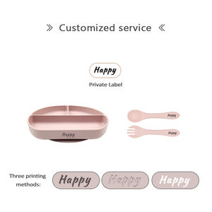 Plato <span class=keywords><strong>de</strong></span> succión <span class=keywords><strong>de</strong></span> silicona lavable, cuenco portátil para bebé, vajilla <span class=keywords><strong>de</strong></span> alimentación infantil con cuchara <span class=keywords><strong>de</strong></span> madera y tenedor, novedad, gran oferta - Product Image 6