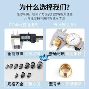 Raccord pneumatique à connexion rapide, connecteur droit fileté PC468, buse haute pression - Product Image 3