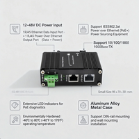 Injecteur PoE Gigabit de qualité industrielle avec sortie de puissance de 30 W, large plage de température (-40°C) ℃   à 80 ℃   Boîtier métallique