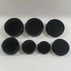 Contenants ronds en étain noir mat double face de qualité alimentaire de 5g 10g 15g 25g 30g 60g 1oz 2 onces pot en aluminium avec couvercle