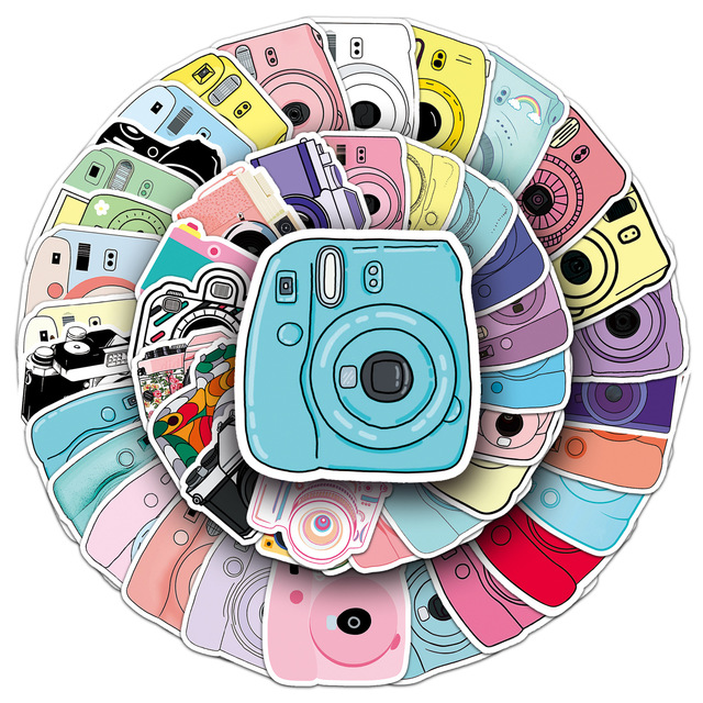 50 Pcs Trend Camera Pvc High-quality Durable Stickers For Refrigerator, Pencil Case, Guitar, Phone Case And Books