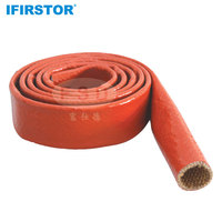 Manchon tressé en fibre de verre isolant haute température avec revêtement en caoutchouc de silicone ignifuge pour découpe