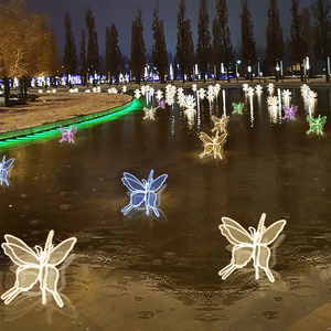 ไฟ LED ลวดลายดอกไม้สำหรับตกแต่งวันหยุดกลางแจ้งแบบสตรีทและ3D - Product Image 4