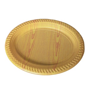 Disposable colored plastic tray food box uncovered degradable plastic package