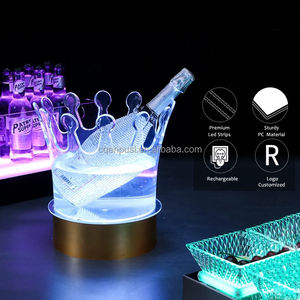 Seau à glace LED transparent en acrylique pour fêtes, mariages, bars, présentoir à champagne, vodka, vin pour discothèques - Product Image 3