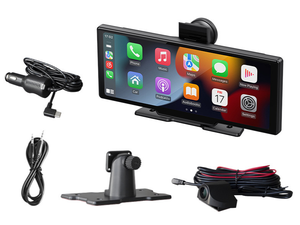 จอภาพติดรถยนต์แบบพกพาไร้สายขนาด 9.3 นิ้ว หน้าจอสัมผัส IPS พร้อมกล้องมองหลังแบบเลนส์เดียว รองรับ Apple CarPlay และ <span class=keywords><strong>Android</strong></span> Auto - Product Image 4