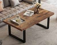 Amérique du Nord 1.2m Chêne Brun Rustique Salon Table Basse Convertible Lumière Luxe Moderne Angle Droit Usine Source