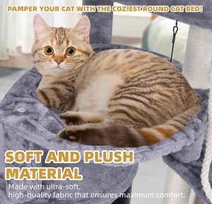 Fabriek Oem <span class=keywords><strong>3</strong></span>-<span class=keywords><strong>Tier</strong></span> Kattenboom Met <span class=keywords><strong>Condo</strong></span> En 2 Hangmatten-Multi-Level <span class=keywords><strong>Cat</strong></span> Tower Voor Indoor Katten - Product Image 6