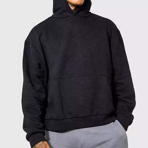 Pull à capuche surdimensionné de luxe printemps sweat à capuche noir uni de haute qualité sweat à capuche personnalisé poids lourd bouffée sweats à capuche unisexe - Product Image 4