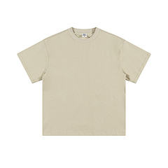 T-shirt à manches courtes uni de luxe à imprimé personnalisé de haute qualité pour hommes grande taille épaule tombante 100% coton épais - Product Image 5