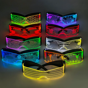 Gafas Acrílicas Plegables con Luz LED, Alimentadas por Batería CR1220, <span class=keywords><strong>Redshark</strong></span> RS-0211, 10 Colores para Conciertos, Fiestas, Bares, Discotecas, Eventos - Product Image 1