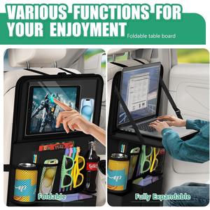 Sac <span class=keywords><strong>de</strong></span> Rangement Multifonctionnel pour Siège Arrière, <span class=keywords><strong>Organisateur</strong></span> <span class=keywords><strong>de</strong></span> Siège Arrière en Oxford avec Table Rabattable, Sac <span class=keywords><strong>de</strong></span> Rangement Durable pour Siège Arrière - Product Image 3