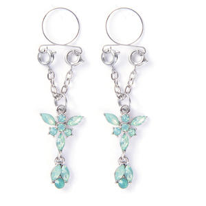 Anillo de pezón ajustable sin perforación POENNIS, 6 anillos de pezón colgantes de mariposa hiperalergénica de circón transparente - Product Image 5