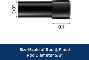 Moderno 1 pollice piccolo asta di tenda in acciaio inox Set staffe 28 84 pollici asta finestra nera <span class=keywords><strong>per</strong></span> porta di <span class=keywords><strong>vetro</strong></span> verticale - Product Image 4