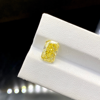 Diamant jaune fantaisie de laboratoire taille radiant allongé en or jaune 18 carats, bijoux fins personnalisés, pierre précieuse unisexe pour bague