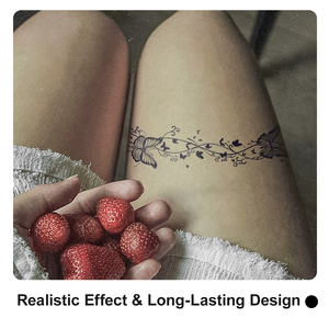 Fascia per le gambe tatuaggi temporanei <span class=keywords><strong>disegni</strong></span> floreali a farfalla vite Semi permanenti 2 settimane sbiadiscono succo sicuro inchiostro pelle amichevole - Product Image 5