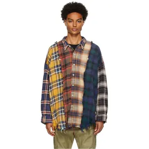 Factories Flannel Plaid Shirt Factory Direct Chinese Wholesale Custom Logo Men TWILL Fabric Short Vintage T Shirt Print Pattern