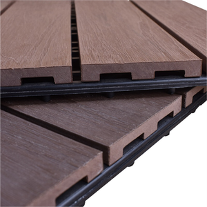 Planches de terrasse <span class=keywords><strong>en</strong></span> composite <span class=keywords><strong>bois</strong></span>-plastique (WPC) carrées de 12 pouces, co-extrudées, à clipser, pour balcon, patio, terrasse, allée - Product Image 4