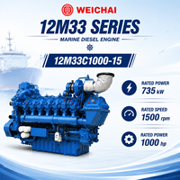 Moteur diesel marin WEICHAI 12M33C1000-15 1000HP 1500RPM V12 39.2L haute performance avec une efficacité élevée et une longue durée de vie