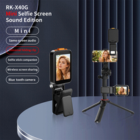 Support de téléphone magnétique pliable et rotatif sans fil rechargeable en plastique avec fonction de partage d'écran et moniteur pour selfies