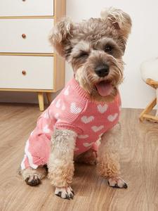 Suéter de perro Toro francés, ropa de punto de invierno y primavera para mascotas con patrón impreso, ropa de San Valentín para Chihuahua Pugs - Product Image 3