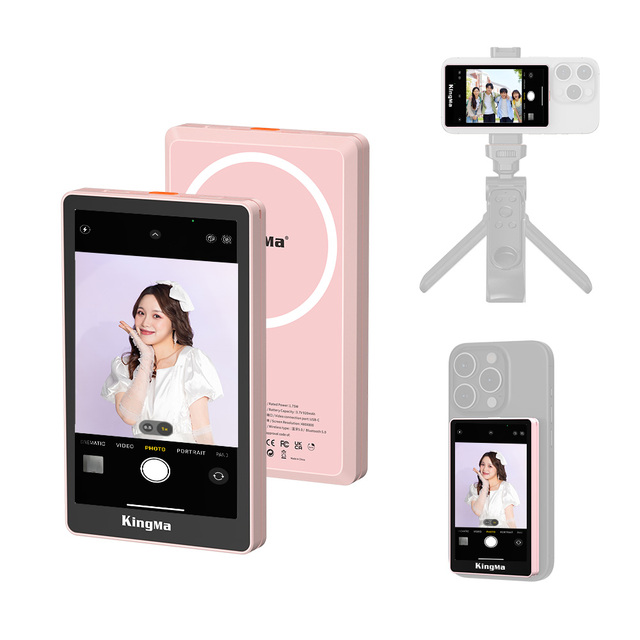 Kingma Phone Vlogging Monitor 4K 30fps Video Casting Built-in Remote Magnetic Rear Camera Selfie Monitor Screen