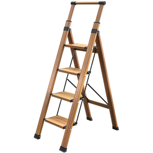 บันไดไม้อะลูมิเนียมอเนกประสงค์พับได้บันไดสีดำสำหรับใช้ในครัวเรือน4ขั้นตอน - Product Image 1