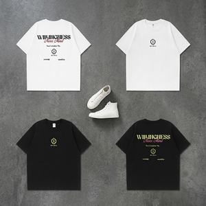 Camiseta con Estampado de Letras en Inglés Americano para Primavera y Verano 2025, Nueva Camiseta de Manga Corta Holgada de Estilo Retro para Hombre - Product Image 1