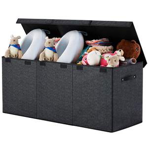 Organiseurs et coffres de rangement pour jouets d'enfants, pour garçons et filles, avec double couvercle rabattable, pour la chambre d'enfant, la salle de jeux, le placard, l'organisation de la maison - Product Image 1