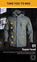 Chaqueta impermeable a prueba de viento de longitud media camuflaje M65