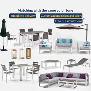 Coets Brand <b>Outdoor</b> Furniture Brushed Aluminum Frame <b>Plastic</b> Wood Restaurant Patio <b>Outdoor</b> <b>Tables</b> and Chairs Set Restaura - Product Image 6