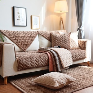 Funda <span class=keywords><strong>de</strong></span> Sofá Nórdica Moderna <span class=keywords><strong>de</strong></span> Felpa, Antideslizante, con Rayas, <span class=keywords><strong>de</strong></span> Terciopelo Cristal, para Otoño e <span class=keywords><strong>Invierno</strong></span> - Product Image 1