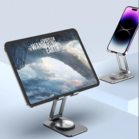 Support de tablette en alliage d'aluminium, support de téléphone rotatif à 360°, réglable et pliable, support universel pour iPad, compatible avec les supports de bureau