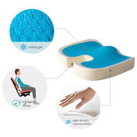 Coussin de siège orthopédique de chaise de bureau personnalisé en vente de gros avec gel antidérapant en mousse à mémoire de forme et soutien lombaire technique tricotée