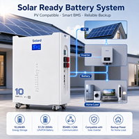Paquete de Baterías de Iones de Litio Apilables Solard de 51V 200Ah con Monitoreo Inteligente WIFI, 8000 Ciclos, Celdas de Grado A, Energía Residencial de 10kWh